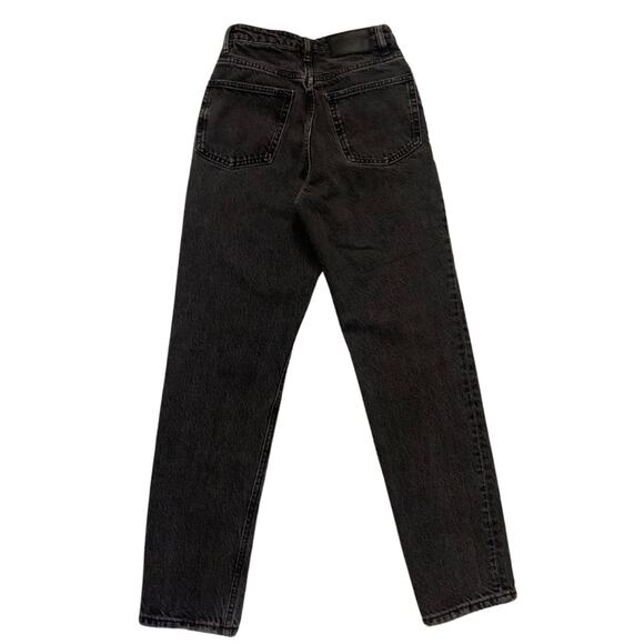 ZARA The 90s Mom Fit Black Jeans High Waist Size 0 Vintage Feel Y2K Washed Out - Picture 6 of 10